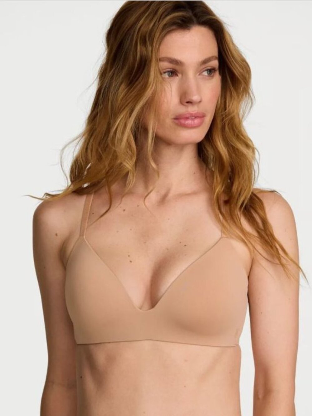Victoria's Secret T-SHIRT Bra Wireless Lightly Lined Tan Size 34D - Picture 3 of 11